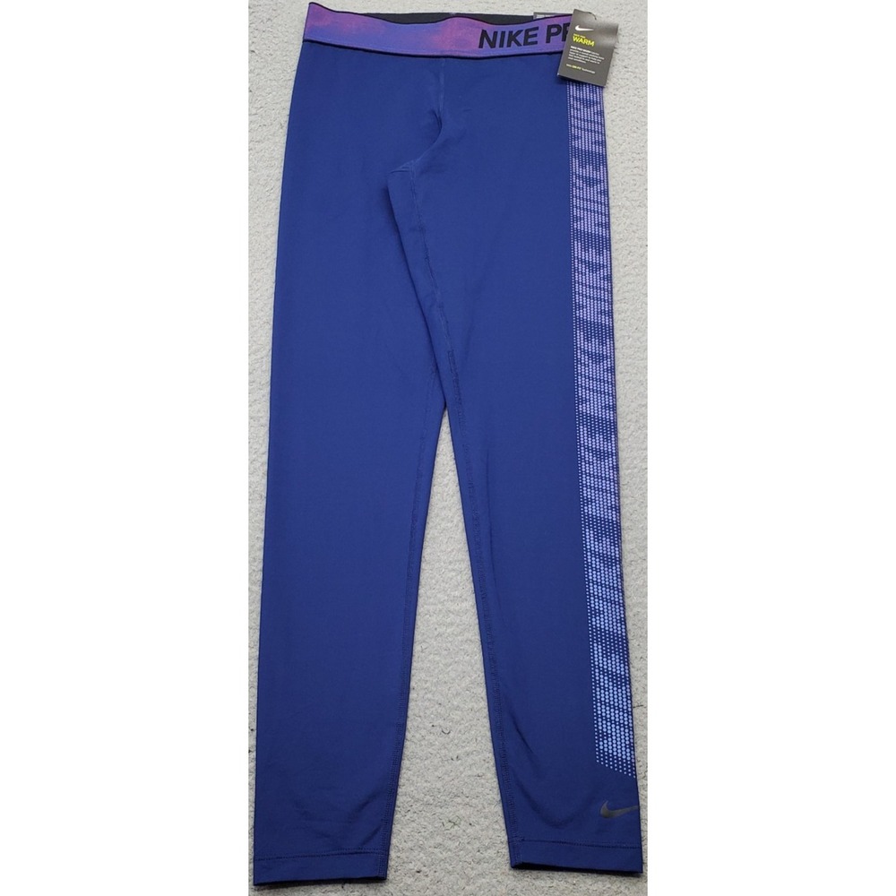 Nike Pro Warm Athletic Leggings Womens Small Multi Dri-Fit Running Athleisure